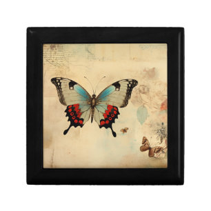 Grunge Butterfly Collage watercolor 18 Gift Box