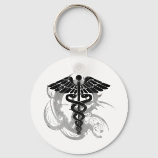 Grunge caduceus keychain