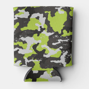 Grunge Camouflage Vintage Background Can Cooler
