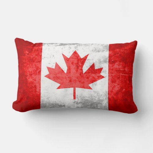 Grunge Canadian Flag 2 Lumbar Pillow