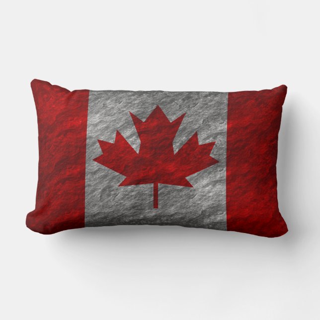 Grunge Canadian Flag 3 Lumbar Pillow (Front)