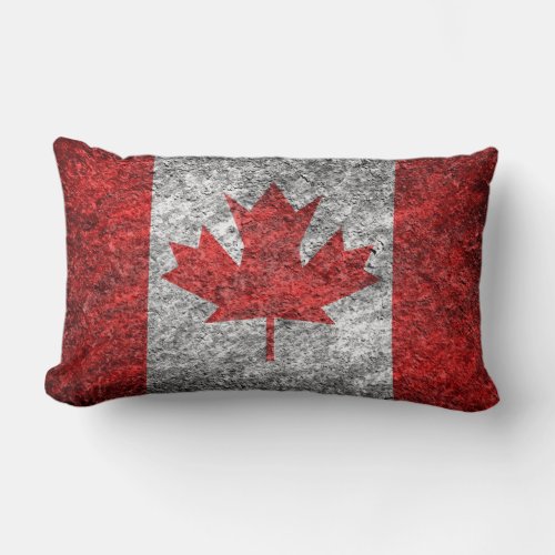 Grunge Canadian Flag Lumbar Pillow