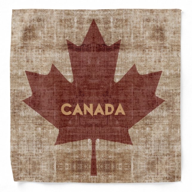 Grunge Canadian flag maple leaf Bandana (Front)