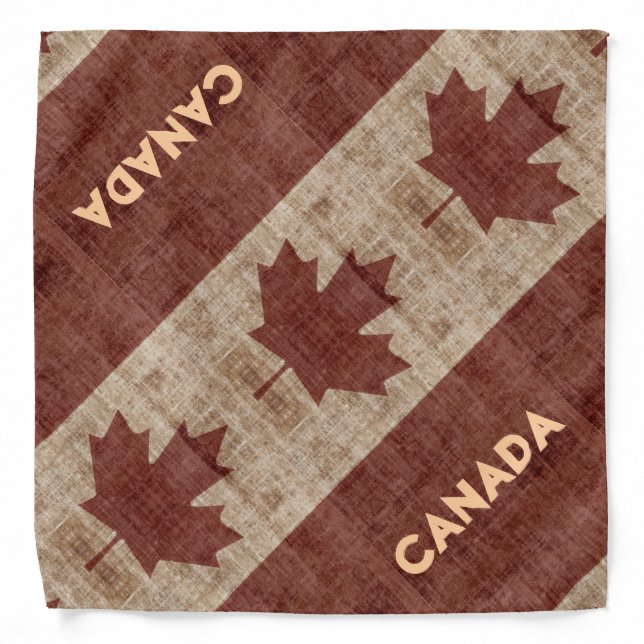 Grunge Canadian flag maple leaf Bandana (Front)