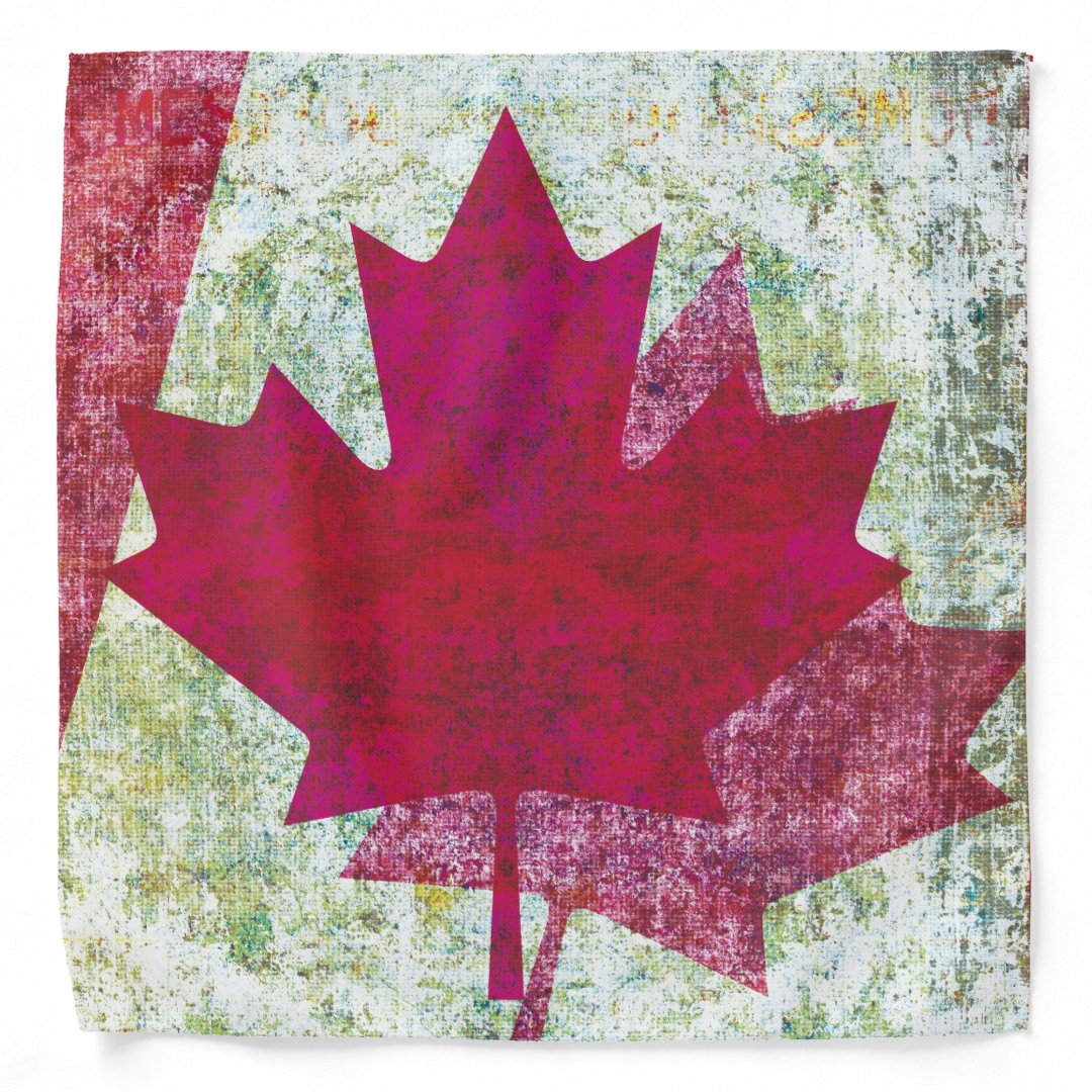 Grunge Canadian flag maple leaf Bandana | Zazzle