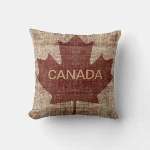Grunge canadian flag pillow