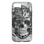 Grunge Candy Sugar Skull In Black And White. Iphone 8/7 Case at Zazzle