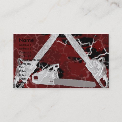 GRUNGE CHAINSAWS AND BLOOD BUSINESS CARD