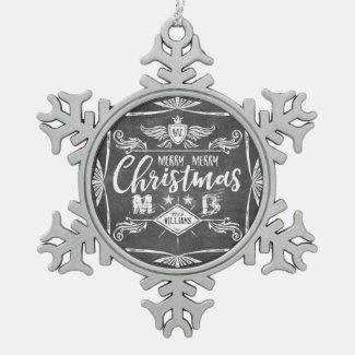 Grunge Chalkboard Merry Christmas Retro Typography