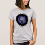 Grunge Chanukah Menorah T-Shirt<br><div class="desc">Grunge design featuring menorah and a Star of David. Some digital paintbrushes used in this work provided courtesy of Obsidian Dawn: www.obsidiandawn.com.</div>