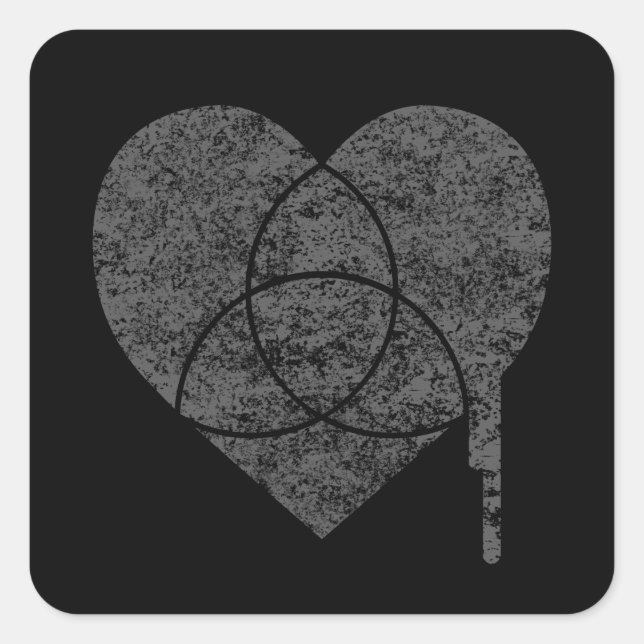 grunge chart heart square sticker (Front)