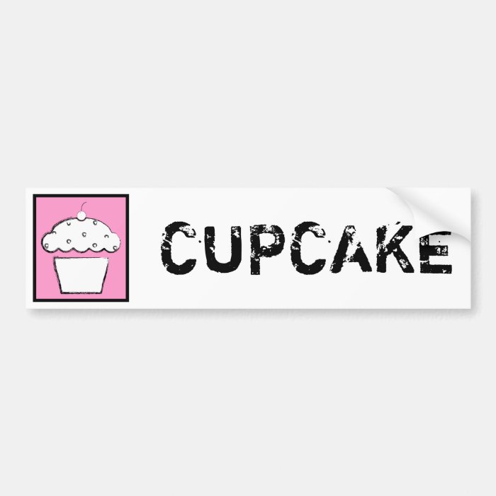 grunge cherry cupcake bumper sticker