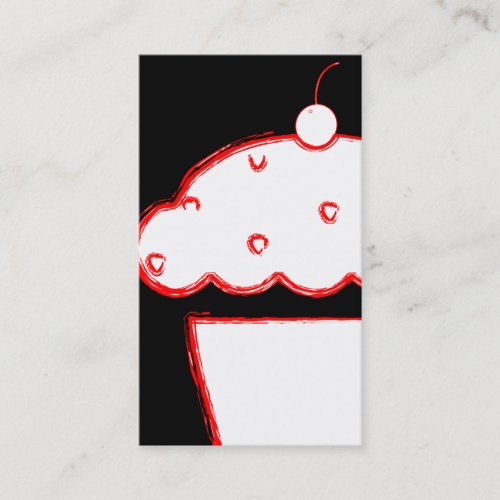 grunge cherry cupcake business card template