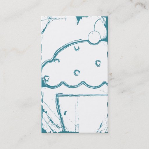 Customizable grunge cherry cupcake business cards