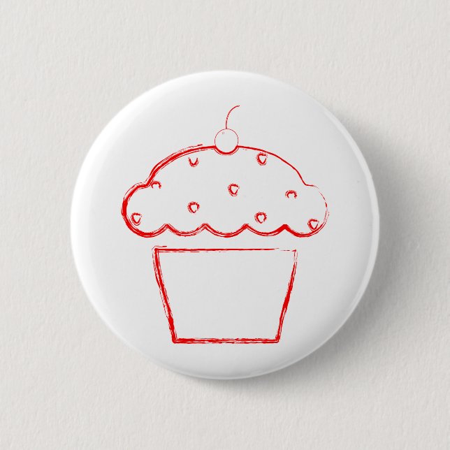 grunge cherry cupcake button (Front)
