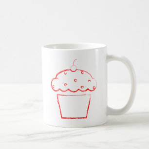 grunge cherry cupcake coffee mug