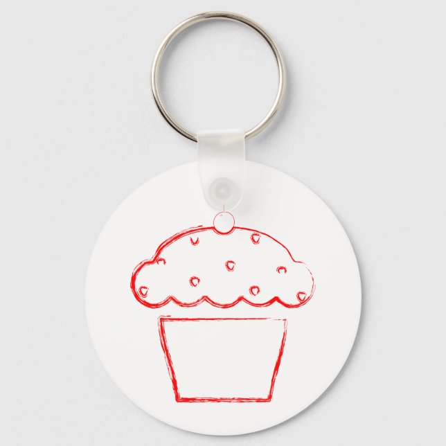 grunge cherry cupcake keychain (Front)