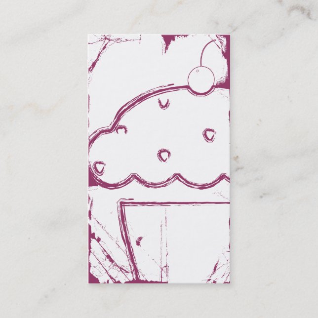 grunge cherry cupcake loyalty card (Front)
