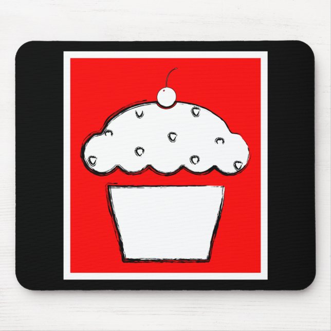 grunge cherry cupcake mouse pad (Front)