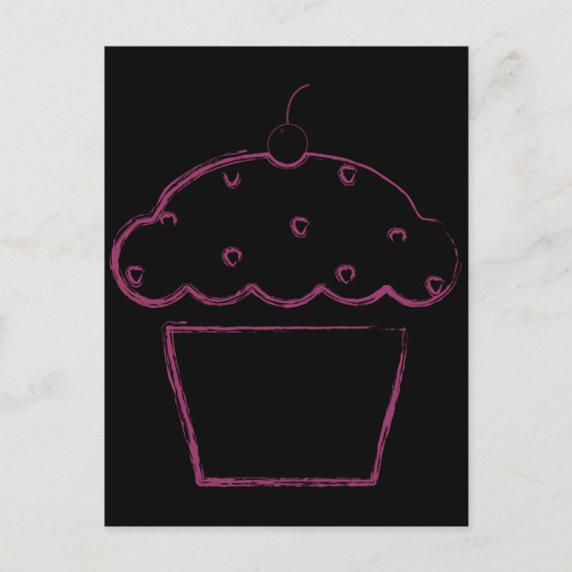 grunge cherry cupcake postcard (Front)