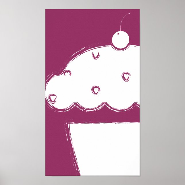 grunge cherry cupcake poster (Front)