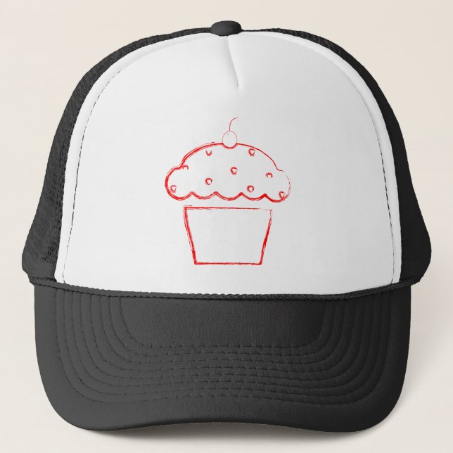 grunge cherry cupcake trucker hat (Front)