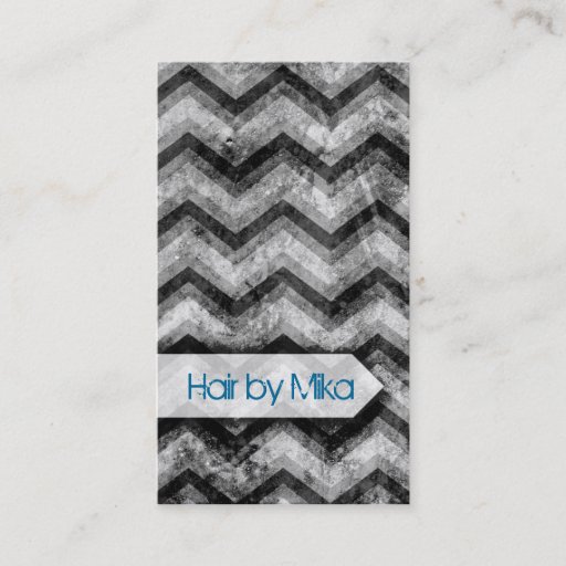 Customizable Grunge Chevron black grey Salon stylist Business Business Card Template