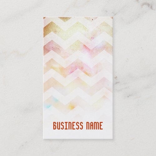 Grunge Chevron Ombre Pink Orange Business Card