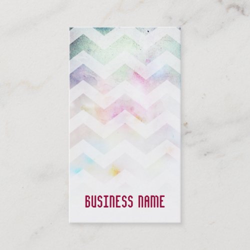 Grunge Chevron Ombre Pink Teal salon Business Card