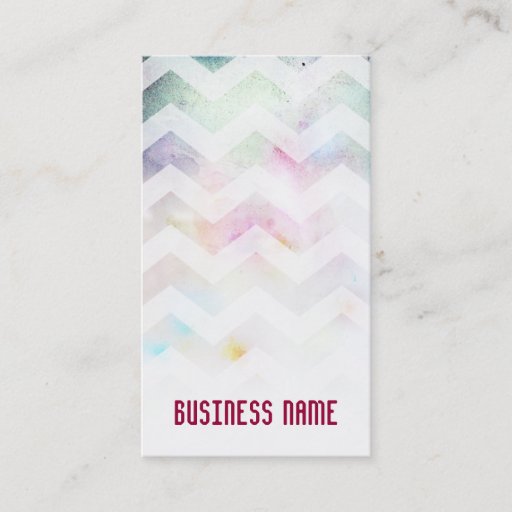 Customizable Grunge Chevron Ombre Pink Teal salon Business Card
