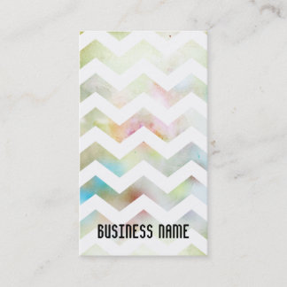 Grunge Chevron Pink Green Blue Business Card