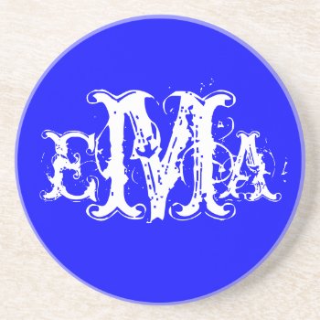 Grunge Chic Personalized Monogram Coasters by Joyful_Expressions at Zazzle
