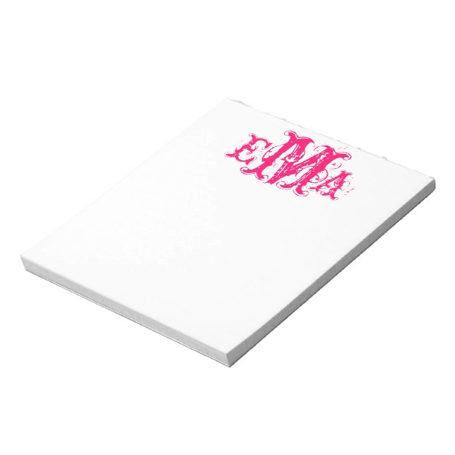 Grunge Chic Personalized Monogram Notepad (Rotated)