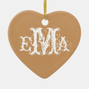 Grunge Chic Personalized Monogram Ornament by Joyful_Expressions at Zazzle