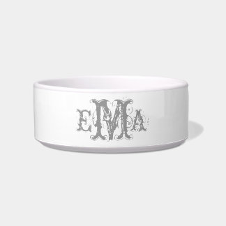Grunge Chic Personalized Monogram Pet Bowl