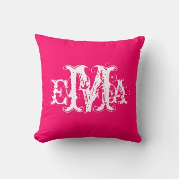Grunge Chic Personalized Monogram Pillow by Joyful_Expressions at Zazzle