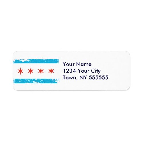 Grunge Chicago Flag Label