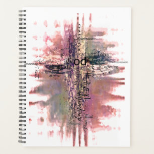 Grunge Christian words cross Planner