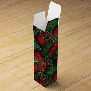 Grunge Christmas Holly Wine Box