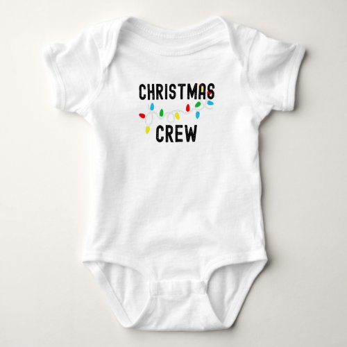 Grunge Christmas Lights Party Crew Matching Pajama Baby Bodysuit