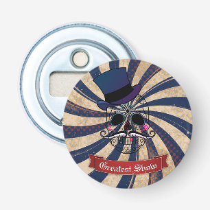 Grunge Circus Sugar Skull Ringmaster Custom Text Bottle Opener