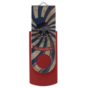 Grunge Circus Sugar Skull Ringmaster Flash Drive