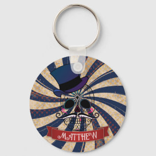 Grunge Circus Sugar Skull Ringmaster Personalised Keychain