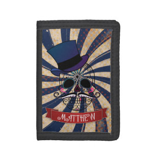 Grunge Circus Sugar Skull Ringmaster Personalised Trifold Wallet