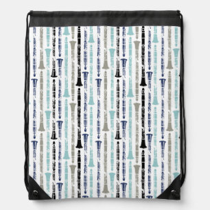 Grunge Clarinets - Blue and Gray Drawstring Bag