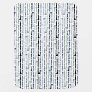 Grunge Clarinets - Blue and Gray Receiving Blanket