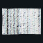 Grunge Clarinets - Blue and Gray Towel<br><div class="desc">Clarinet pattern with a distressed look in shades of blue and gray.</div>