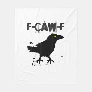 Grunge Coffee F-Caw-F Crow Adult Humor Graphic Tee Fleece Blanket
