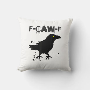 Grunge Coffee F Caw F Crow Humor Creative Style Throw Pillow
