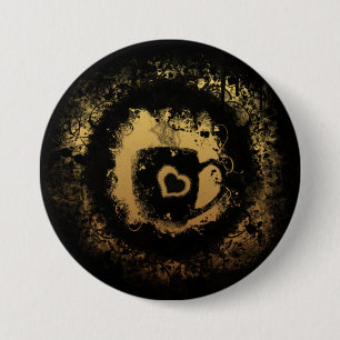 Grunge Coffee Pinback Button